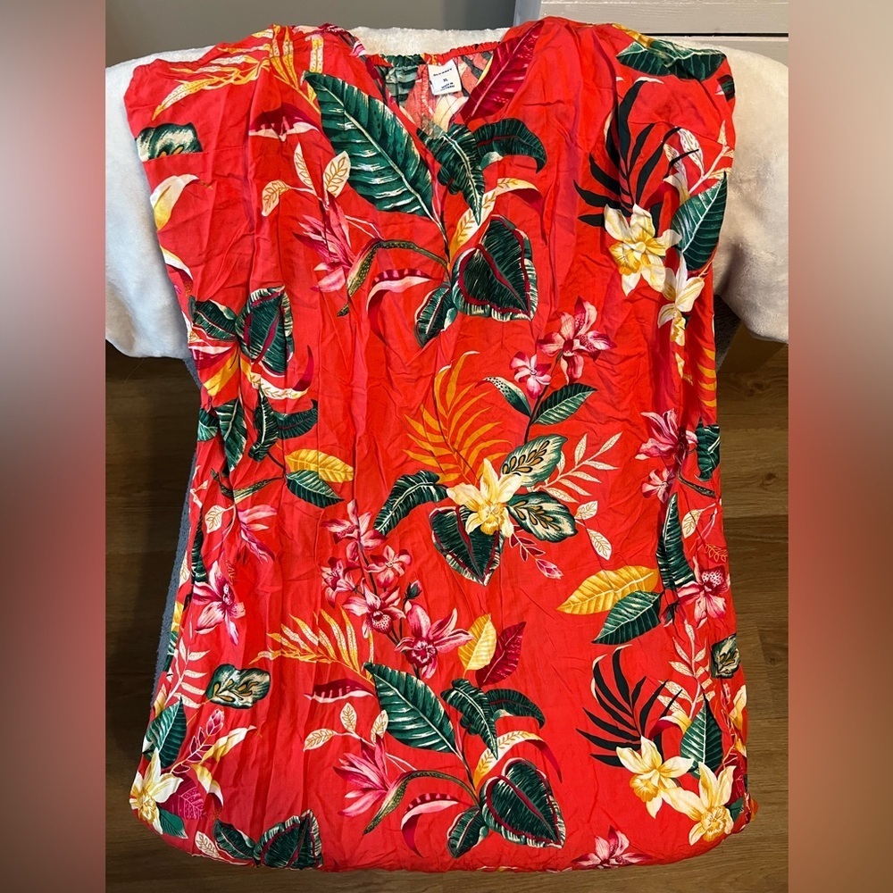 NWT Old Navy Tropical Pink/Orange and Colorful Maxi Dress - Picture 3 of 5
